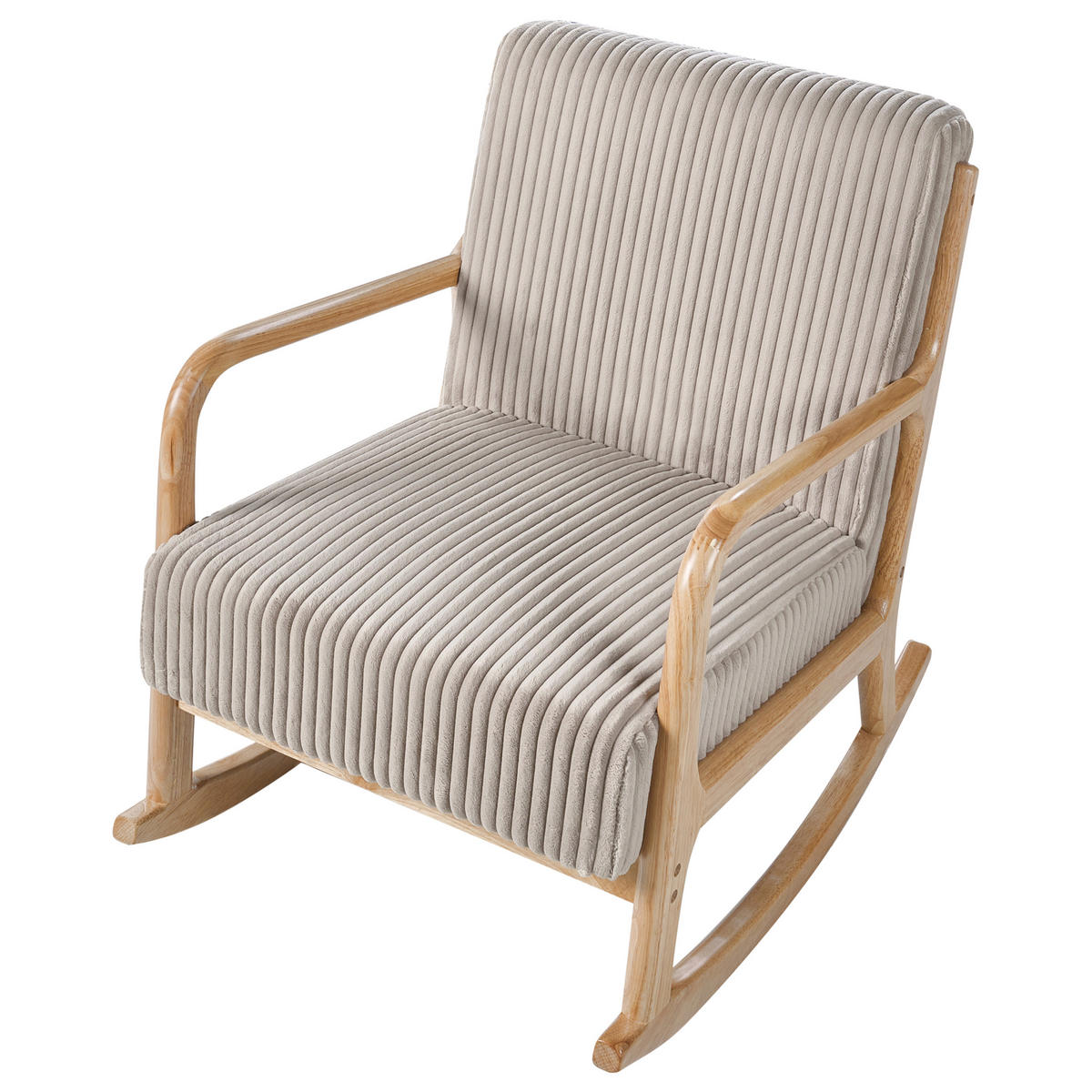 SCHAUKELSESSEL Hellbraun Sorsele - Hellbraun/Beige, Textil (65/79/81cm) - Beliani