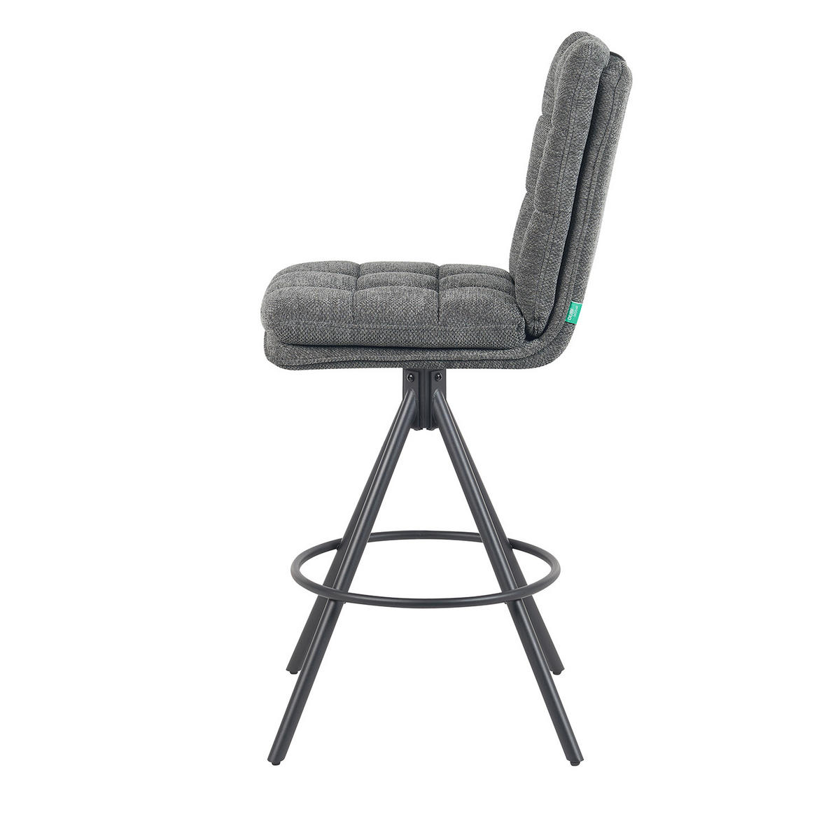 BARHOCKER Tayo - Schwarz/Grau, Textil/Metall (46/106/57cm) - DUBI Möbel