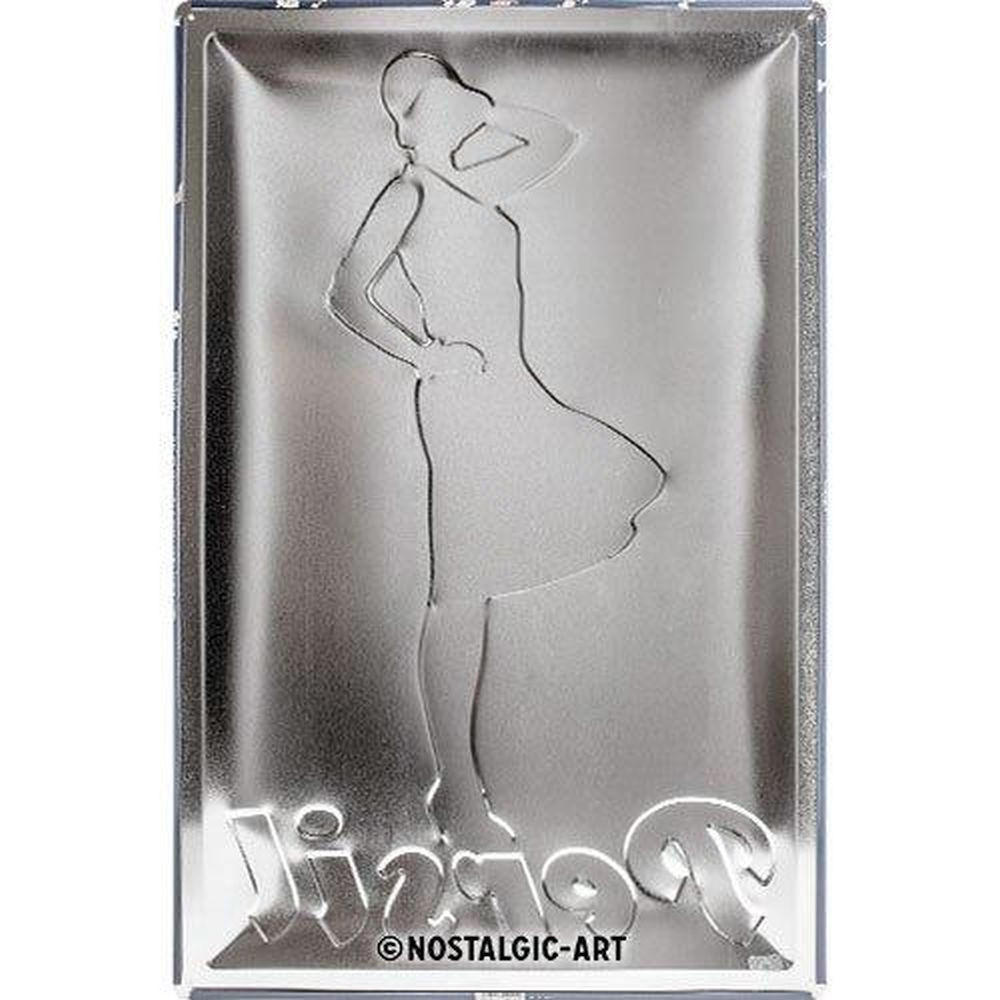 BLECHSCHILD 40/60 cm Persil Weiße Dame Blau - Multicolor, Metall (40/60/1cm) - Nostalgic-Art