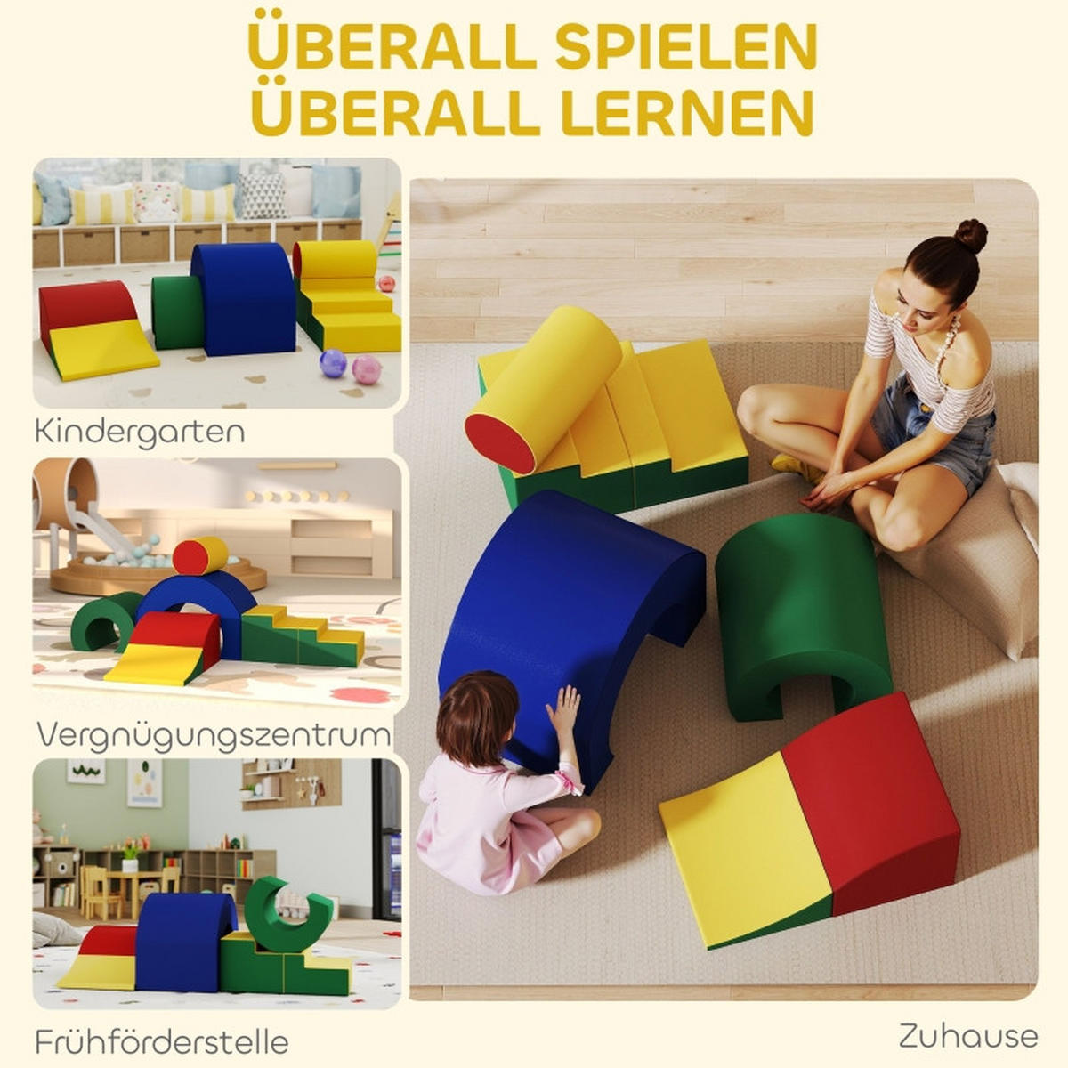 KONSTRUKTIONSSPIELZEUG Bausteine - Blau, Leder (39/44/181cm) - Korfee