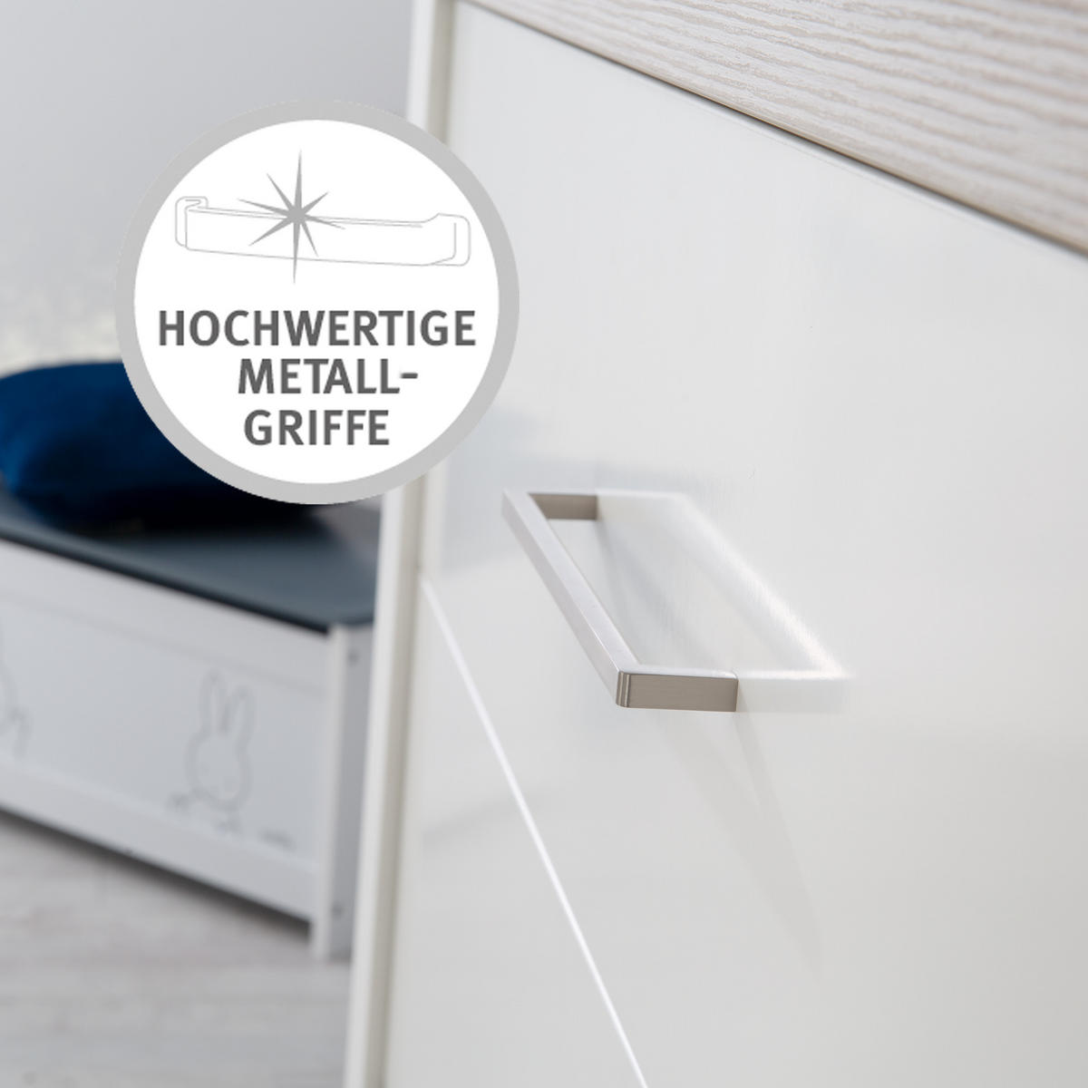 WICKELKOMMODE Lucy - Weiß, Holzwerkstoff/Metall (120/98/75cm) - Roba