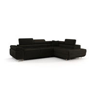 ECKSOFA EMILY mit Schlaffunktion Monolith 95 Rechts - Schwarz, Textil (275/200cm) - Bedante