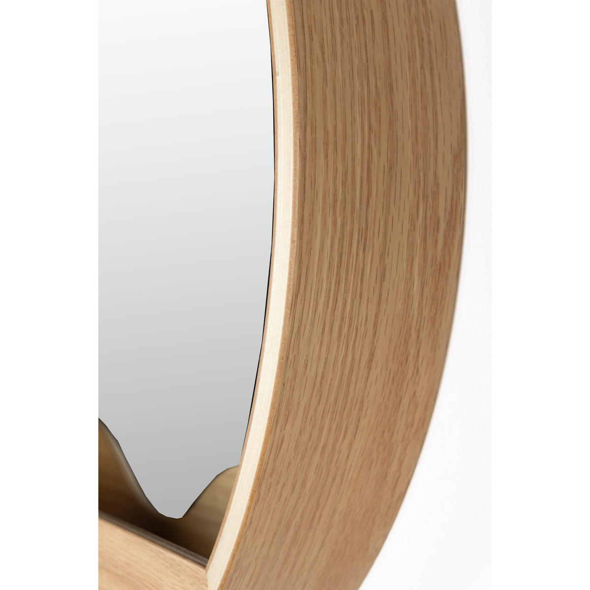 WANDSPIEGEL Round 40 cm - Braun, Holzwerkstoff (40/40/8cm) - Zuiver