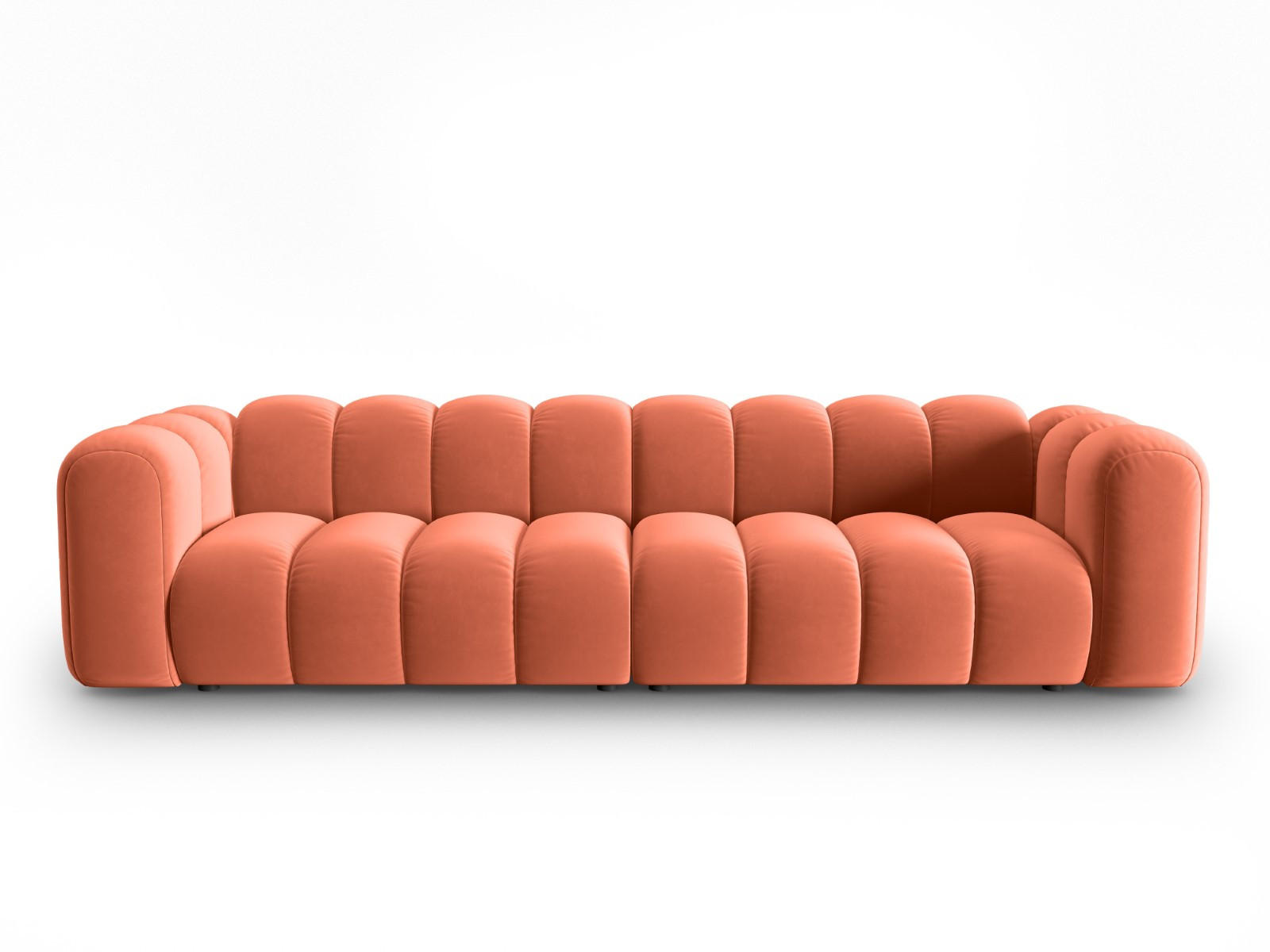 SOFA modular Lupine aus Samt koralle 4 Sitzplätze - Koralle, Textil (95/70/290cm) - Micadoni