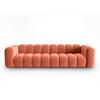 SOFA modular Lupine aus Samt koralle 4 Sitzplätze - Koralle, Textil (95/70/290cm) - Micadoni