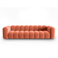 SOFA modular Lupine aus Samt koralle 4 Sitzplätze - Koralle, Textil (95/70/290cm) - Micadoni
