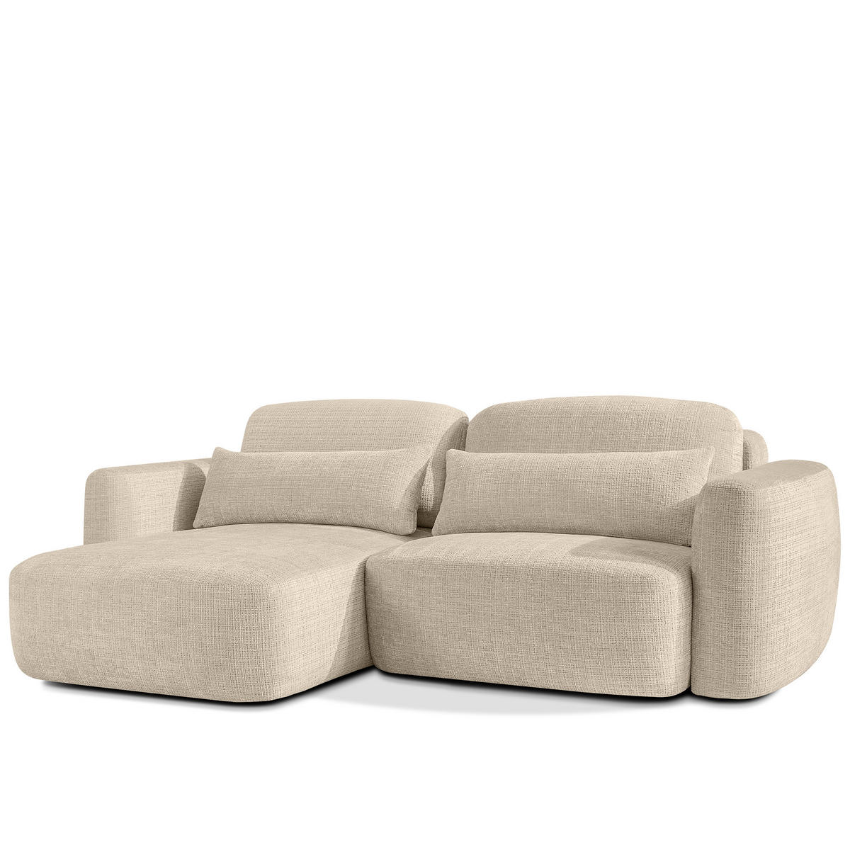 ECKSOFA links ELOSA - Creme, Holz/Textil (245/165cm) - KONSIMO®