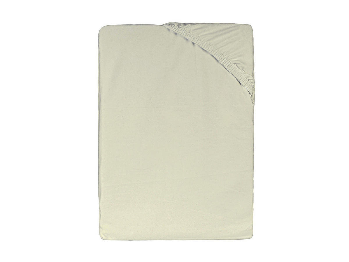 SPANNBETTLAKEN BasicSoft Baumwoll-Jersey mit Elasthan saatpearl-beige 120-130/200 cm - Beige, Textil (120/200cm) - beties Heimtextil