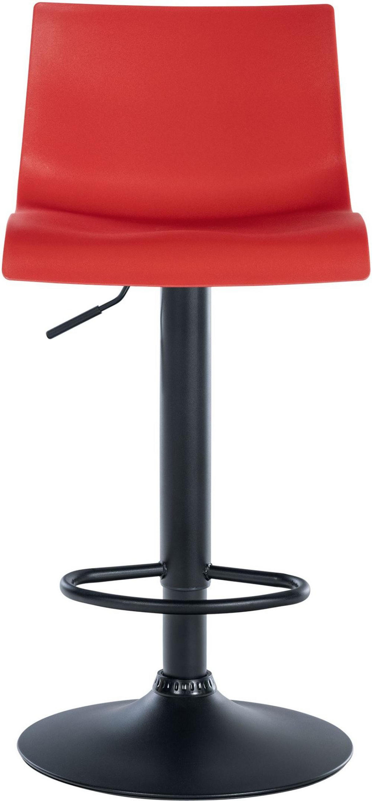 BARHOCKER 2er Set Kunststoff rot - Rot/Schwarz, Kunststoff/Textil (39/84/36cm) - CLP