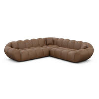 ECKSOFA Liva Braun Echtleder - Braun, Leder (258/258cm) - VAROYAL