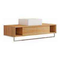 EINZELWASCHTISCH - 120 cmcm x 50 cmcm - Holz, Platte - Naturfarben Hell - KUPANG - Naturfarben, Holz (120/32/50cm) - Vente-Unique