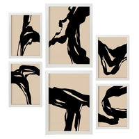 POSTER Set Mit 6 Zusammenfassungen In Form Ästhetische Dekorative Gemälde Für Ihr Wohnzimmer, Schlafzimmer Oder Zuhause A3 & A4 Weißer Rahmen - Weiß, Papier (29/3cm) - Nacnic