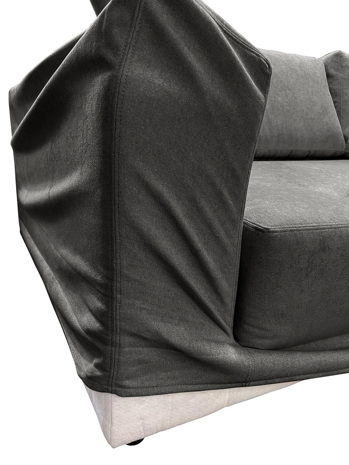 WECHSELBEZUG für Bigsofa - Webstoff - Dunkelgrau, Textil (60/40cm) - home24