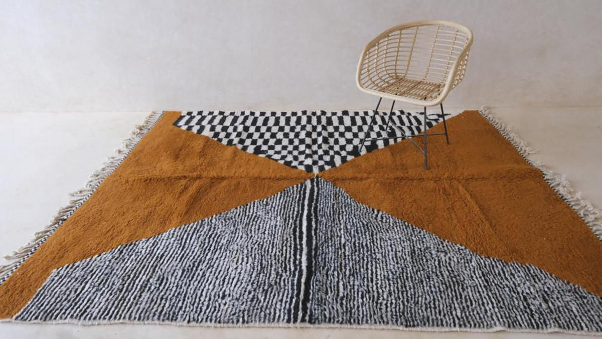 BERBERTEPPICH aus reiner Wolle 212x 268 cm - Orange, Naturmaterialien (212/268cm) - AFK Living