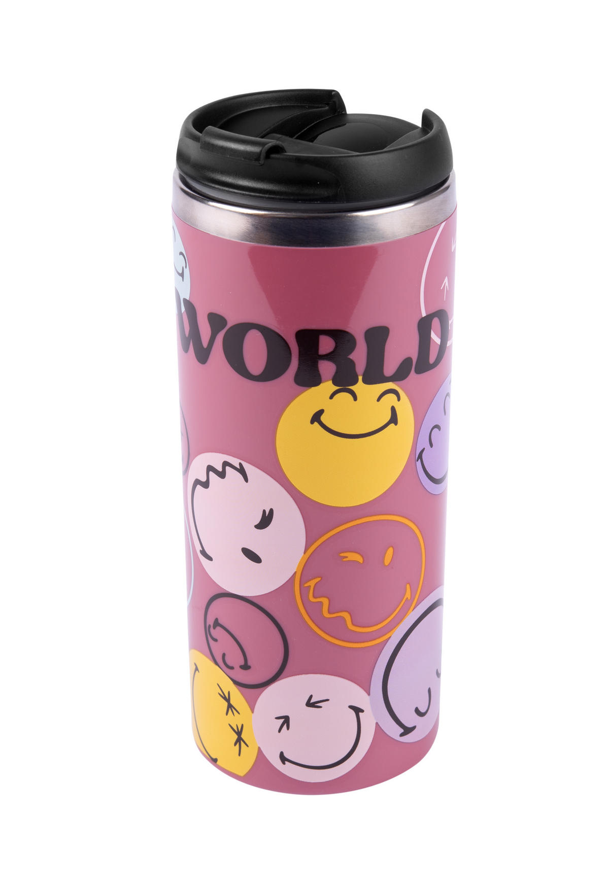 THERMOBECHER Smileyworld Coffee-To-Go Pink 350 ml - Pink, Kunststoff (0.35L) - United Labels