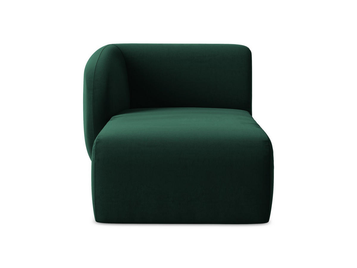 SOFAELEMENT Links Samt Stoff Grün - Dunkelgrün/Schwarz, Holzwerkstoff/Kunststoff (91/75/166cm) - Makamii