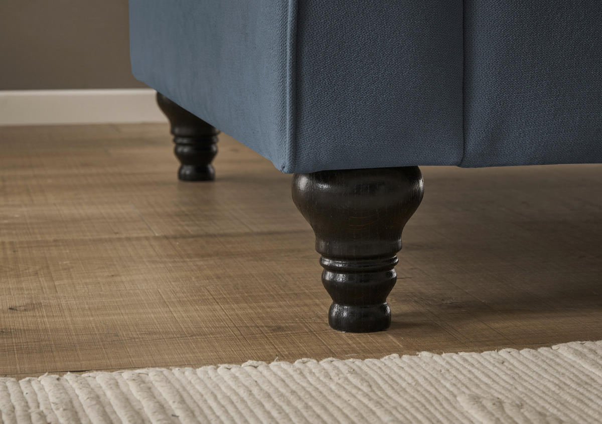 SESSEL blau Landhaus, Loungesessel 110 cm - Blau/Braun, Holz/Textil (110/95/100cm) - Furn.Design