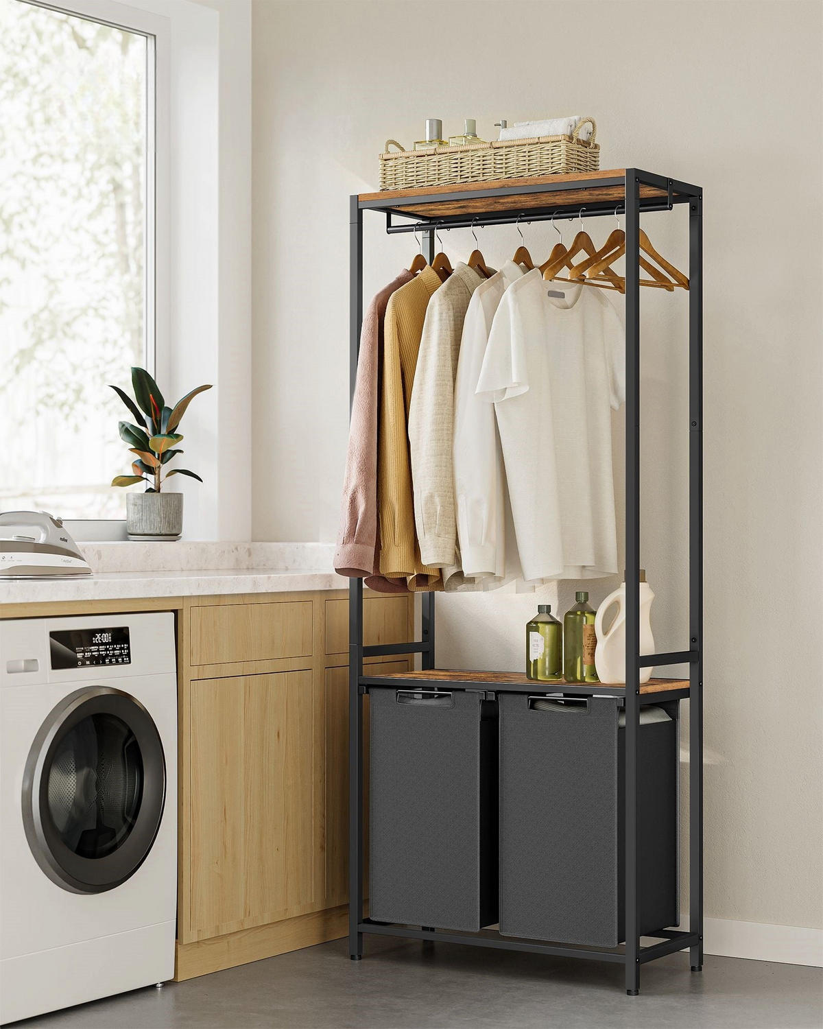 WÄSCHEKORB MOMBASA - Braun, Metall (33/177/73cm) - Hansiro