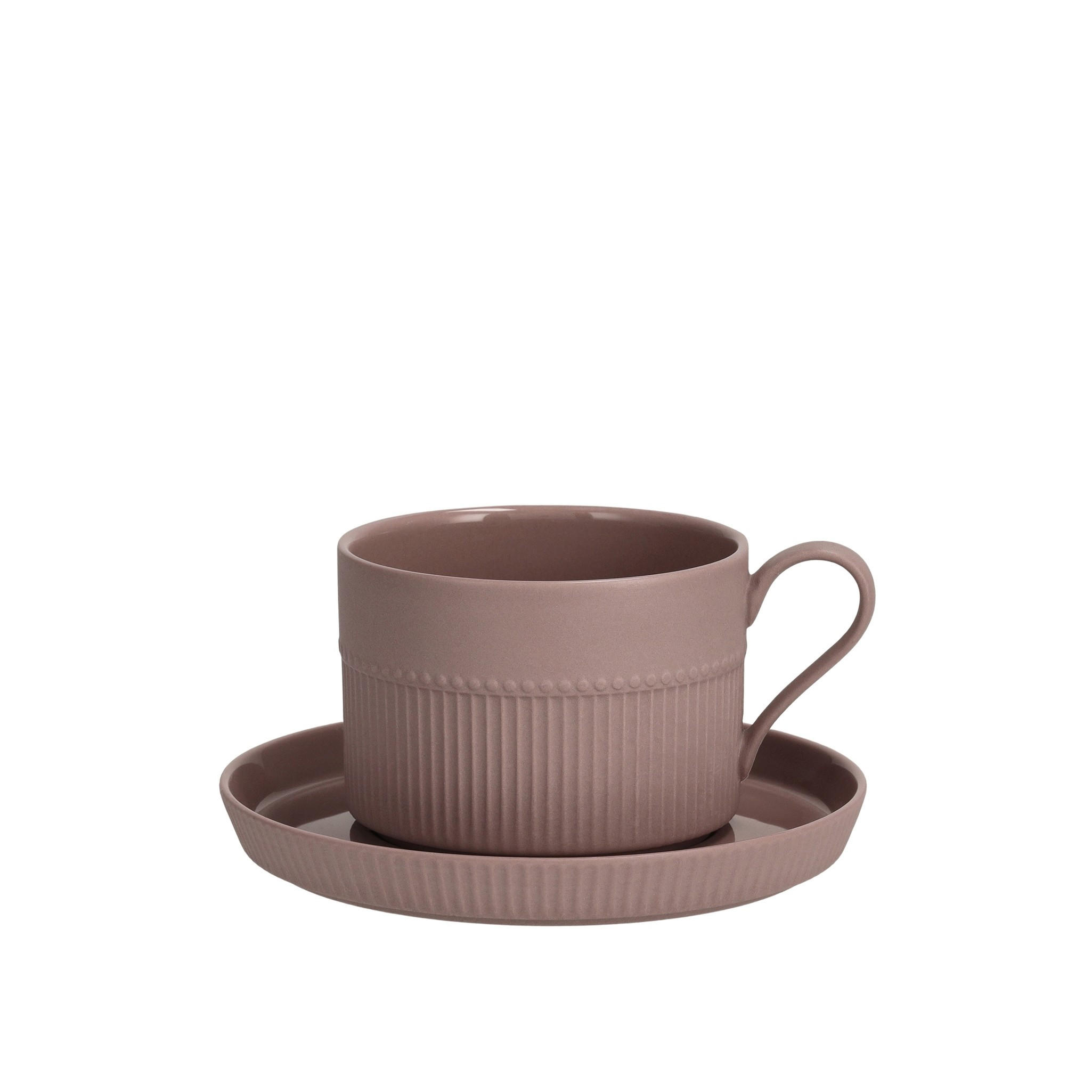 TASSE MIT UNTERTASSE Clare - Violett, Keramik (13.3/7/13.3cm) - home&you
