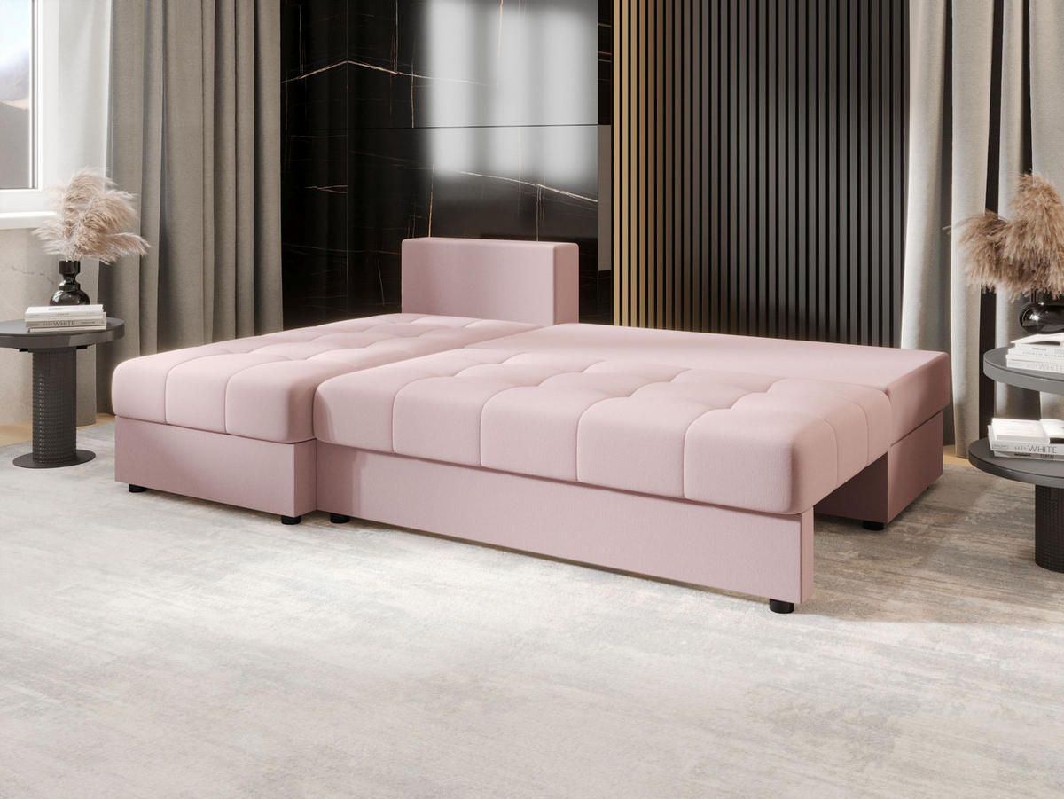 ECKSOFA MOS L Cosmic 14 Links mit Schlaffunktion - Rosa, Textil (200/143cm) - Bedante