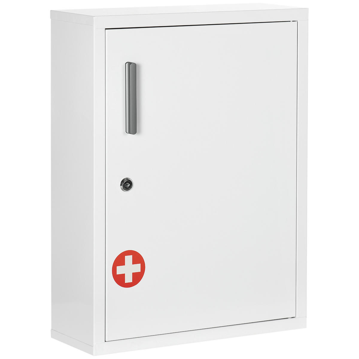 MEDIZINSCHRANK DE-15870 abschließbar mit 2 Einlegeböden Weiß - Weiß, Metall (15/53.5/40cm) - ComfortXL