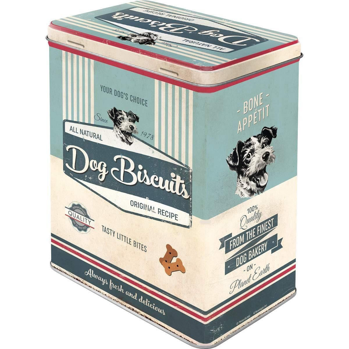 VORRATSDOSE L PfotenSchild Dog Biscuits - Multicolor, Metall (14/20/10cm) - Nostalgic-Art
