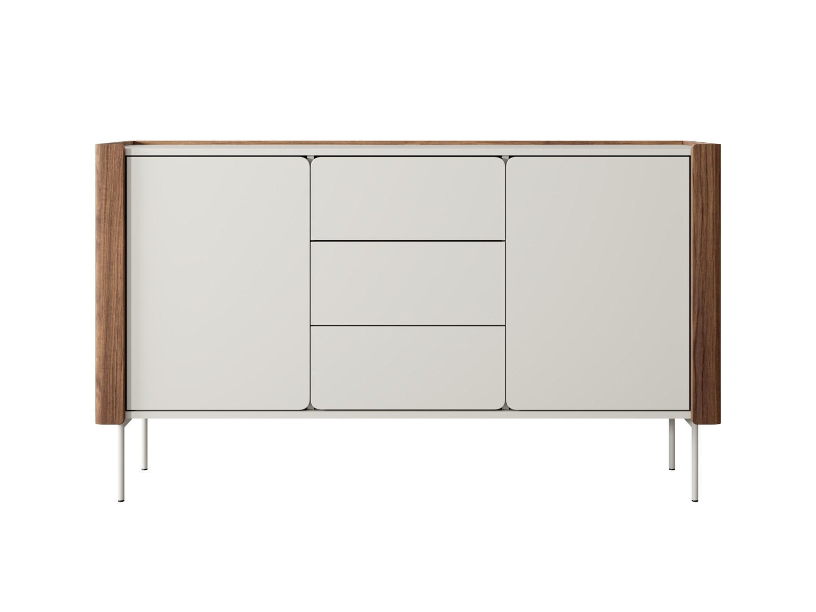 Thumbnail - Bettso Kommode, Kaschmir, Walnuss, Holzwerkstoff, 4 Fächer, 3 Schubladen, 141x83x40 cm, Wohnzimmer, Kommoden & Sideboard...