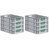 EUROBOX 8x Nextgen Color 12x40x60cm 23 Liter Griffe Grün Offen - Grün, Kunststoff (40/12/60cm) - PROREGAL