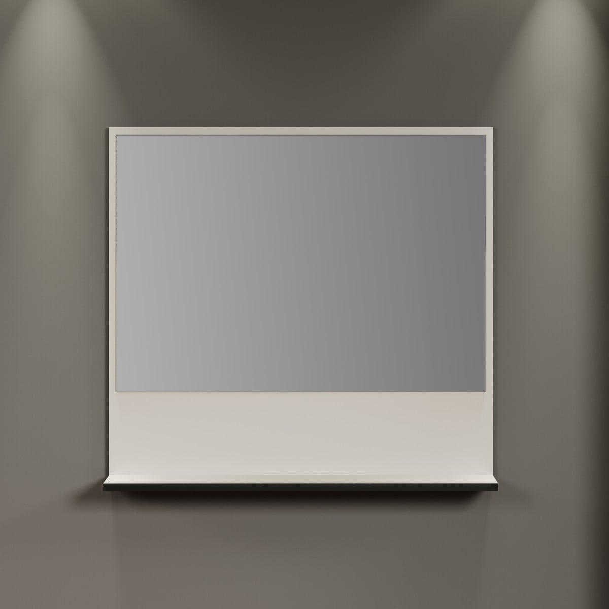 WANDSPIEGEL mit 1 ablage - purebliss 80/14/74 cm - Hellgrau, Holzwerkstoff (80/74/14cm) - Trendteam