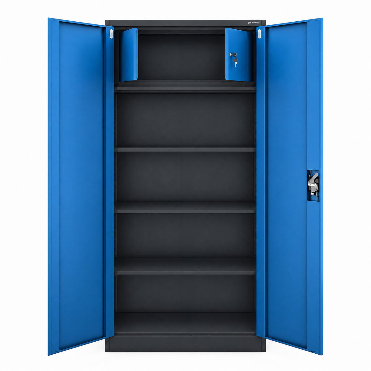 METALLSCHRANK mit Stauraum TOMASZ 185x90x45 cm - Blau/Anthrazit, Metall (90/185/45cm) - Jan Nowak