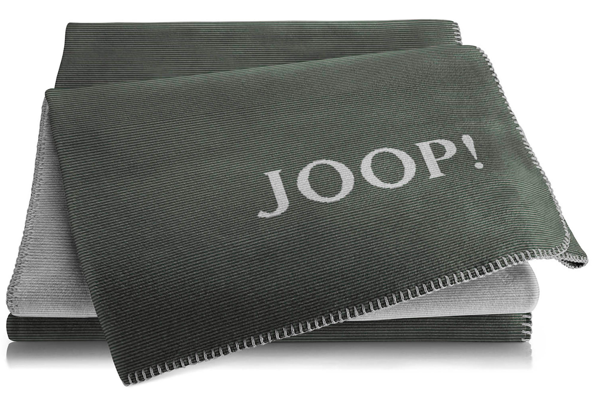 WOHNDECKEN MELANGE-DOUBLEFACE AGAVE-GRAPHIT - Grün, Textil (150/200cm) - Joop!