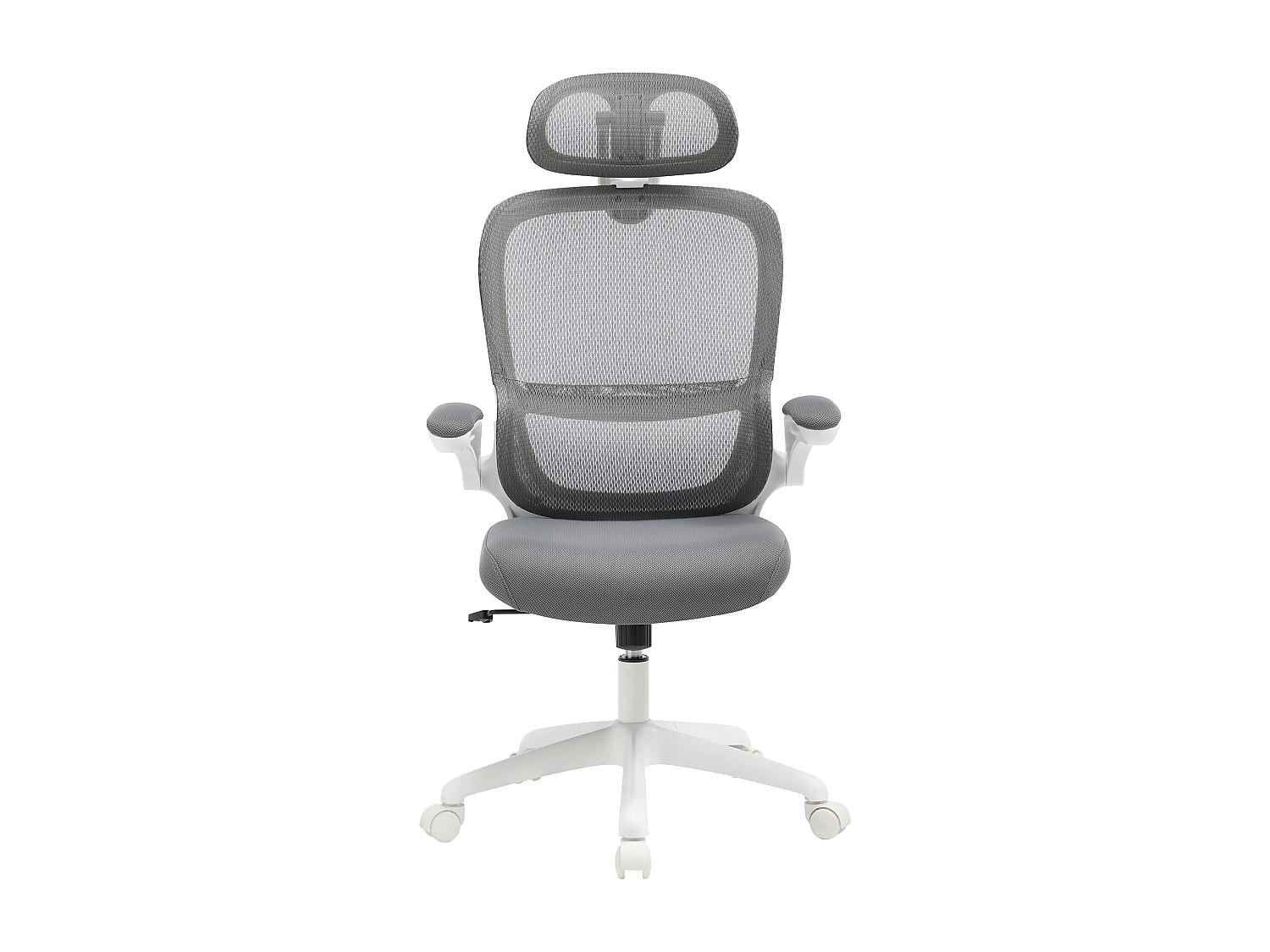 BÜROSESSEL - 63.5 x 63.5 - stoff - grau, weiß Nirano - Weiß, Textil (63.5/124/63.5cm) - Vente-Unique
