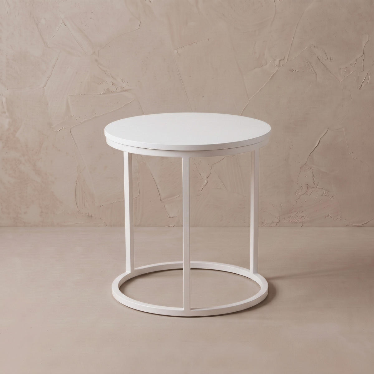 COUCHTISCH 2er-Set rund Weiß - Weiß, Metall (60/60/50cm) - SCENA LIVING