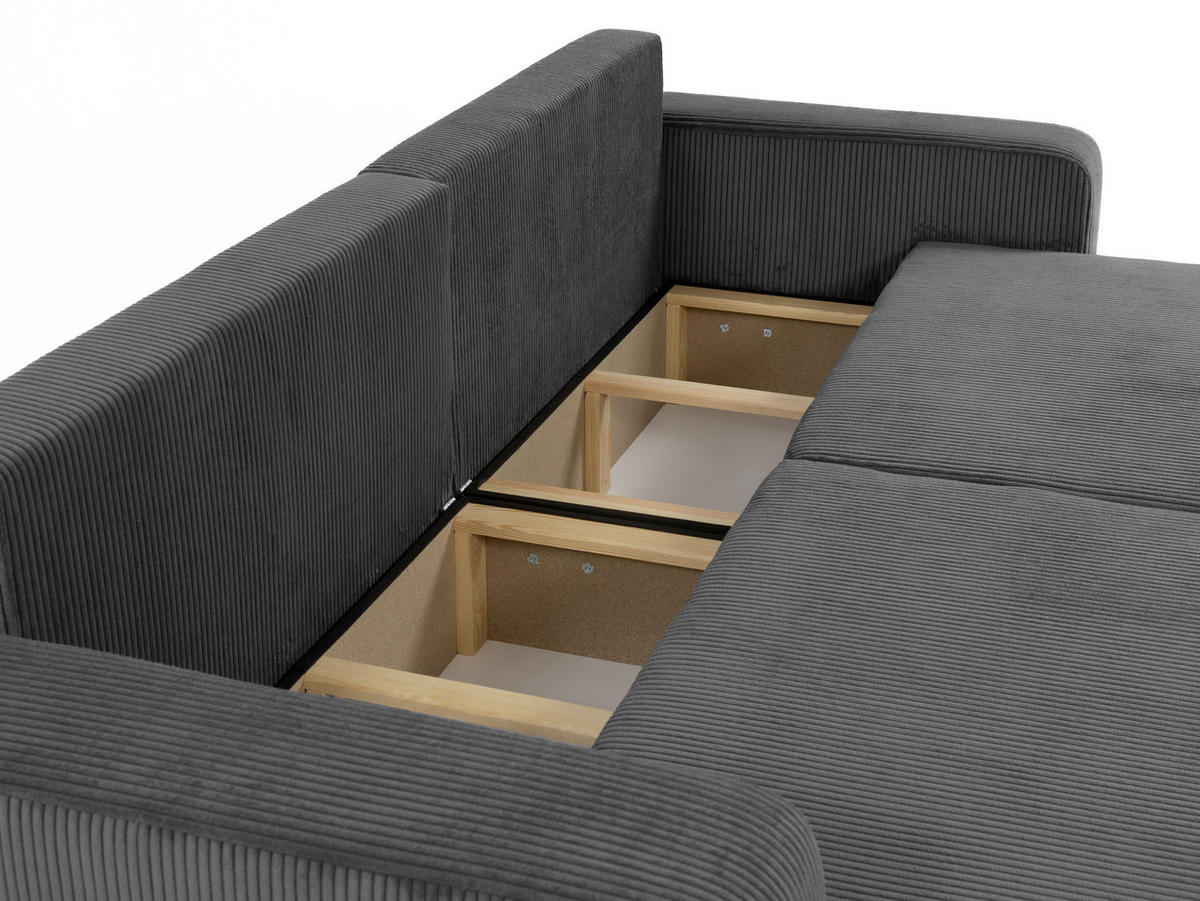 SCHLAFSOFA Piano Cord - Schwarz/Rosa, Holz/Kunststoff (245/82/92cm) - MIRJAN24