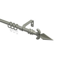 GARDINENSTANGE Olymp Matteo 180 cm, 1-läufig, 16 mm Ø Chrom matt - Chromfarben/Nickelfarben, Metall (180cm) - INTERDECO