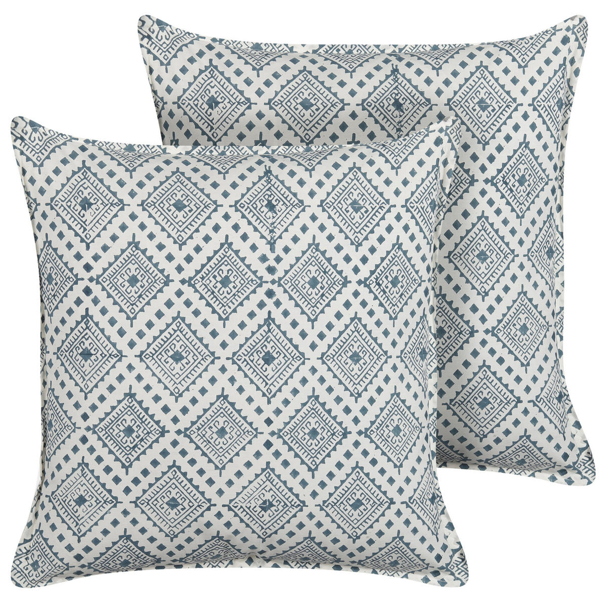 DEKOKISSEN 2er-Set Dunkelblau 45/45 cm Cordata - Dunkelblau, Naturmaterialen/Textil (45/45cm) - Beliani