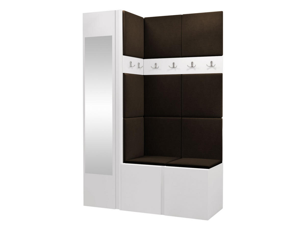 GARDEROBEN-SET Orion X - Weiß/Braun, Holzwerkstoff/Kunststoff (124/186/46cm) - MIRJAN24