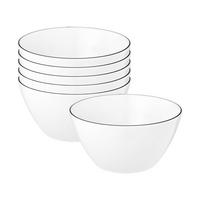 MÜSLISCHALEN Lido Black Line weiß ø 15 cm 6er Set - Weiß, Keramik (15cm) - Seltmann Weiden