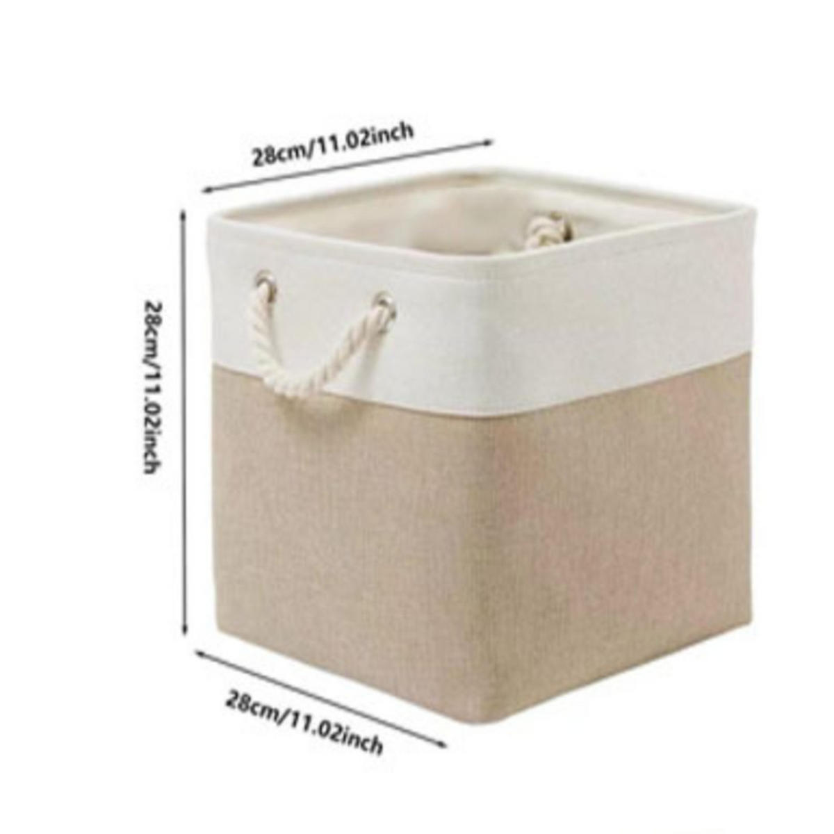 AUFBEWAHRUNGSKORB, Khaki, Baumwoll-Leinen-Mischung, 33 x 33 x 33 cm - Braun, Textil (33/33cm) - Weltevree