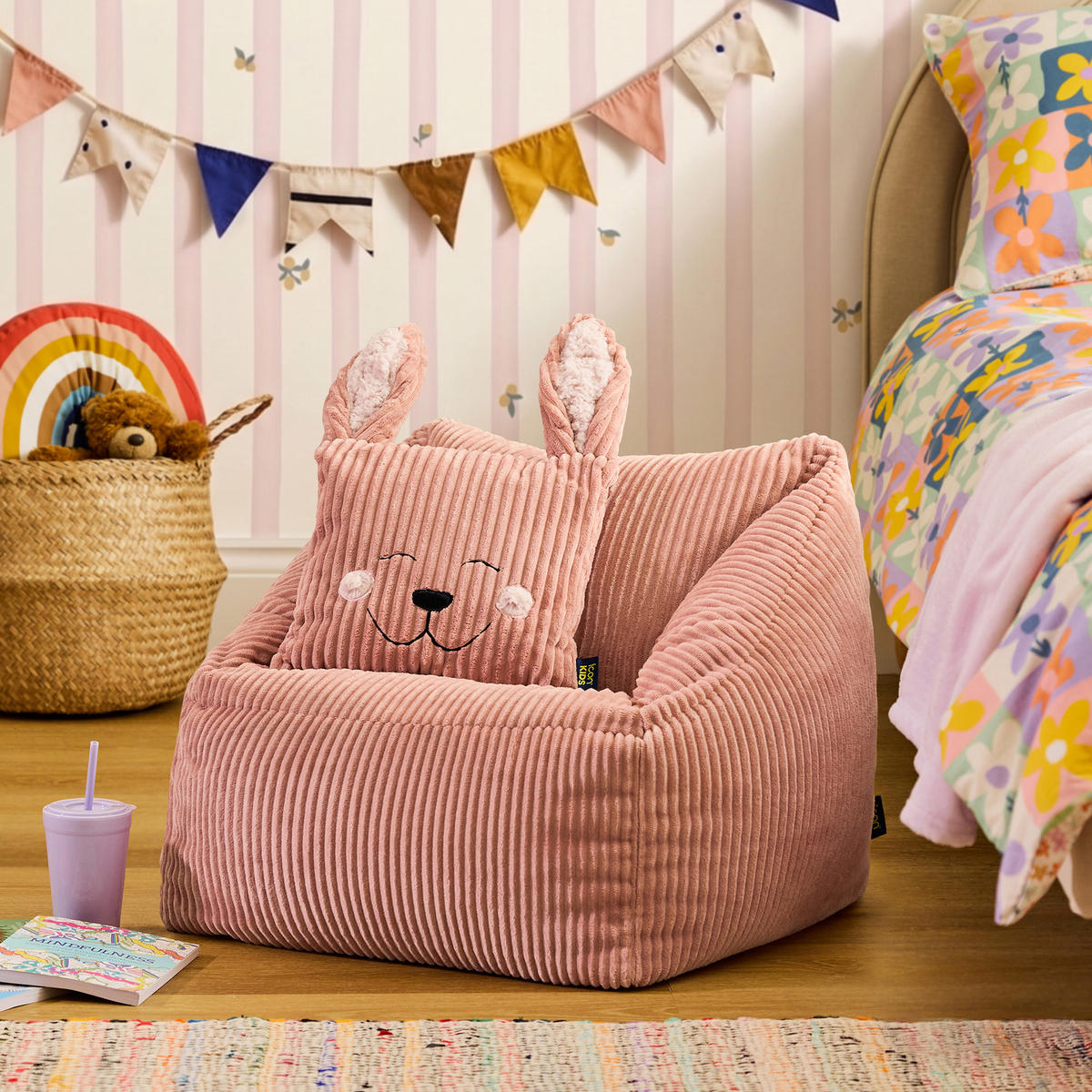 KINDERSITZSACK Natalia mit Animalkissen - Pink, Textil (55/50/55cm) - icon
