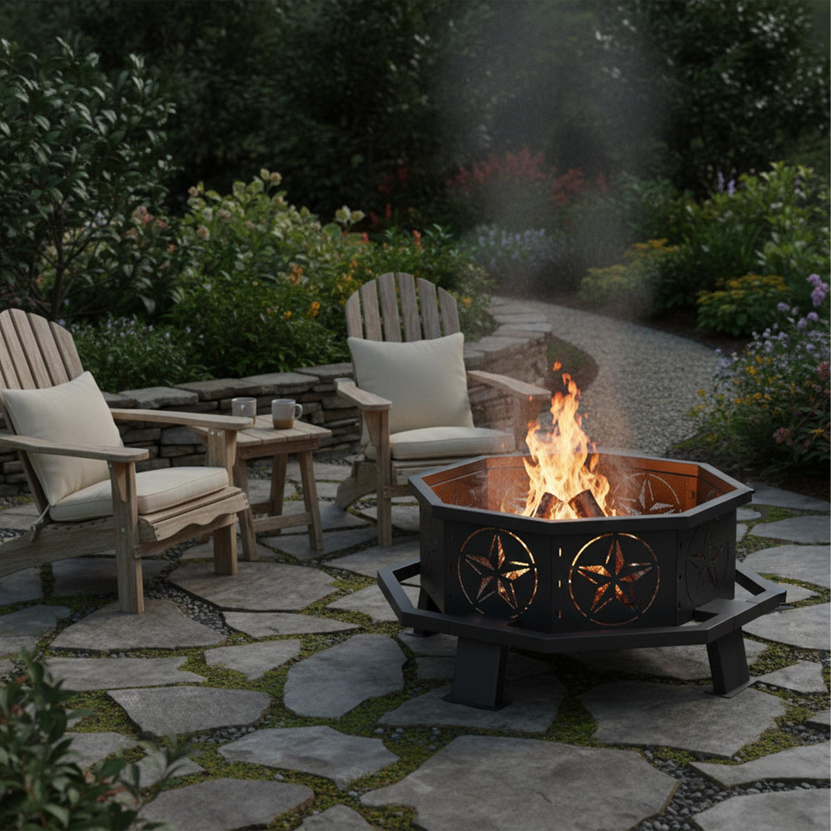 FEUERSCHALE - Schwarz, Metall (82/36/82cm) - Relaxdays