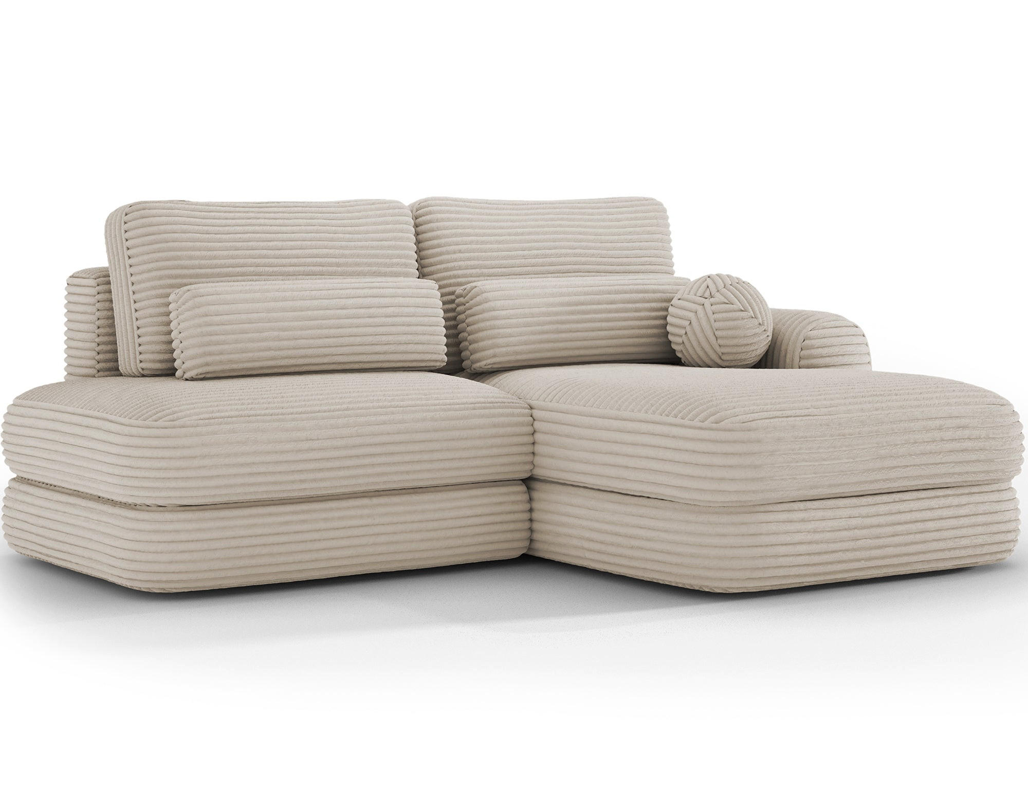 ECKSOFA RIPELI L-Form mit Schlaffunktion & Bettkasten – Modernes 3-Sitzer Sofa, Wellenfederung, 217 × 175 cm - Beige/Schwarz, Kunststoff (175/217cm) - Wohnideebilder