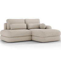 ECKSOFA RIPELI L-Form mit Schlaffunktion & Bettkasten – Modernes 3-Sitzer Sofa, Wellenfederung, 217 × 175 cm - Beige/Schwarz, Kunststoff (175/217cm) - Wohnideebilder
