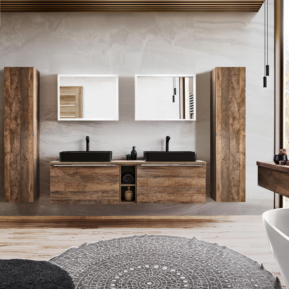 Lomado Badmöbel-Set Braun 270x200x46 cm