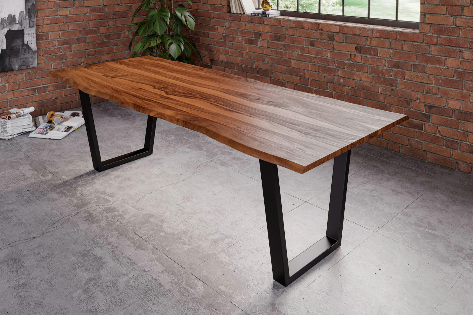 ESSTISCH HERO - Beige/Schwarz, Holz/Metall (100/200/77cm) - SAM