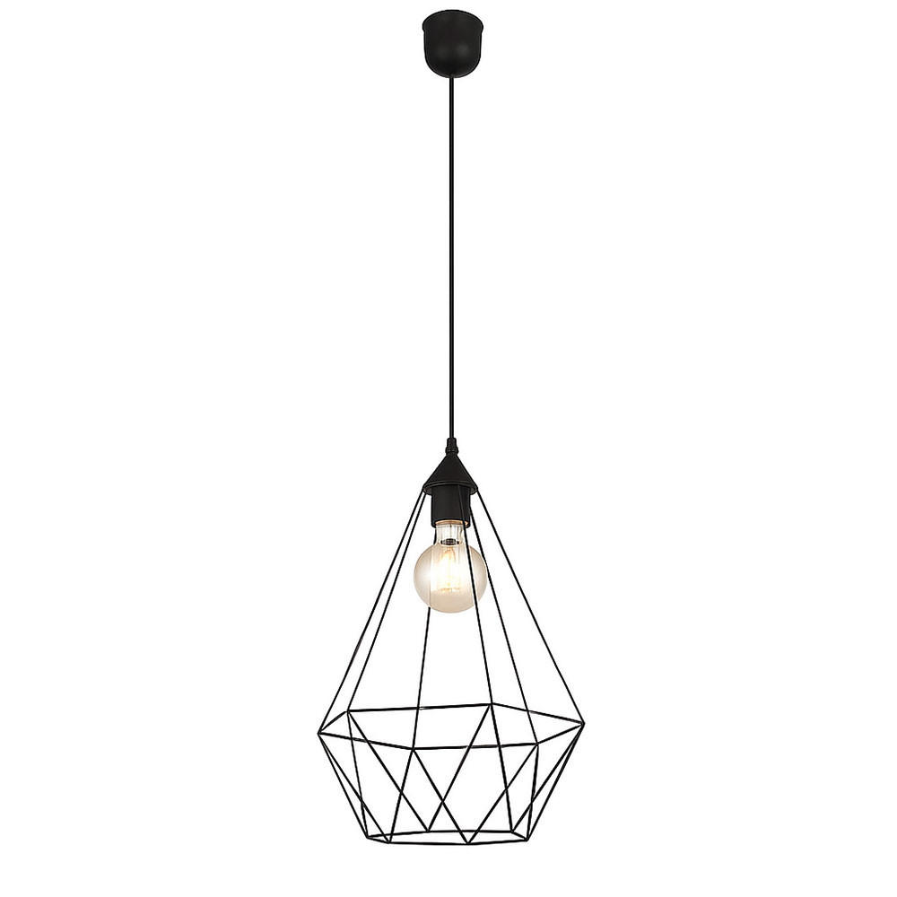 HÄNGELEUCHTE Metall Gitter Schwarz - Schwarz, Metall (30/30/120cm) - Globo Lighting