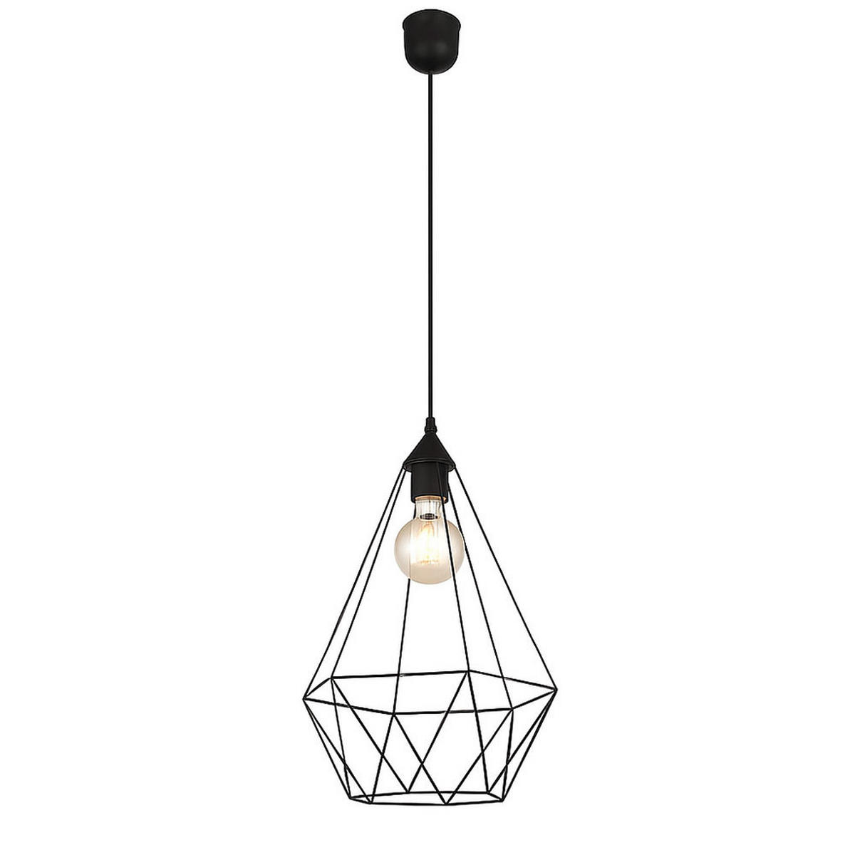 HÄNGELEUCHTE Metall Gitter Schwarz - Schwarz, Metall (30/30/120cm) - Globo Lighting