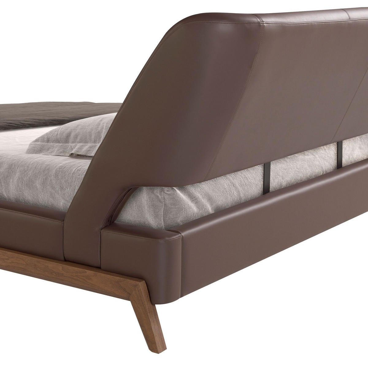 BETT Kunstlederbett schokoladenbraun 205/237/95 cm - Walnussfarben/Braun, Leder (180/200cm) - ANGEL CERDA