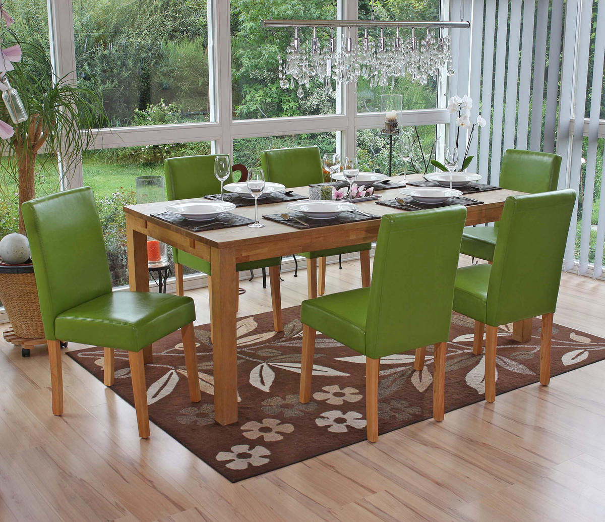 ESSZIMMERSTUHL Grün 6er-Set - Grün, Textil (43/90/56cm) - MCW