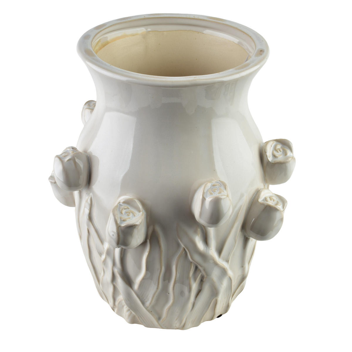 VASE Tulipany 21/21,5/25,5cm - Beige, Keramik (26cm) - Mondex